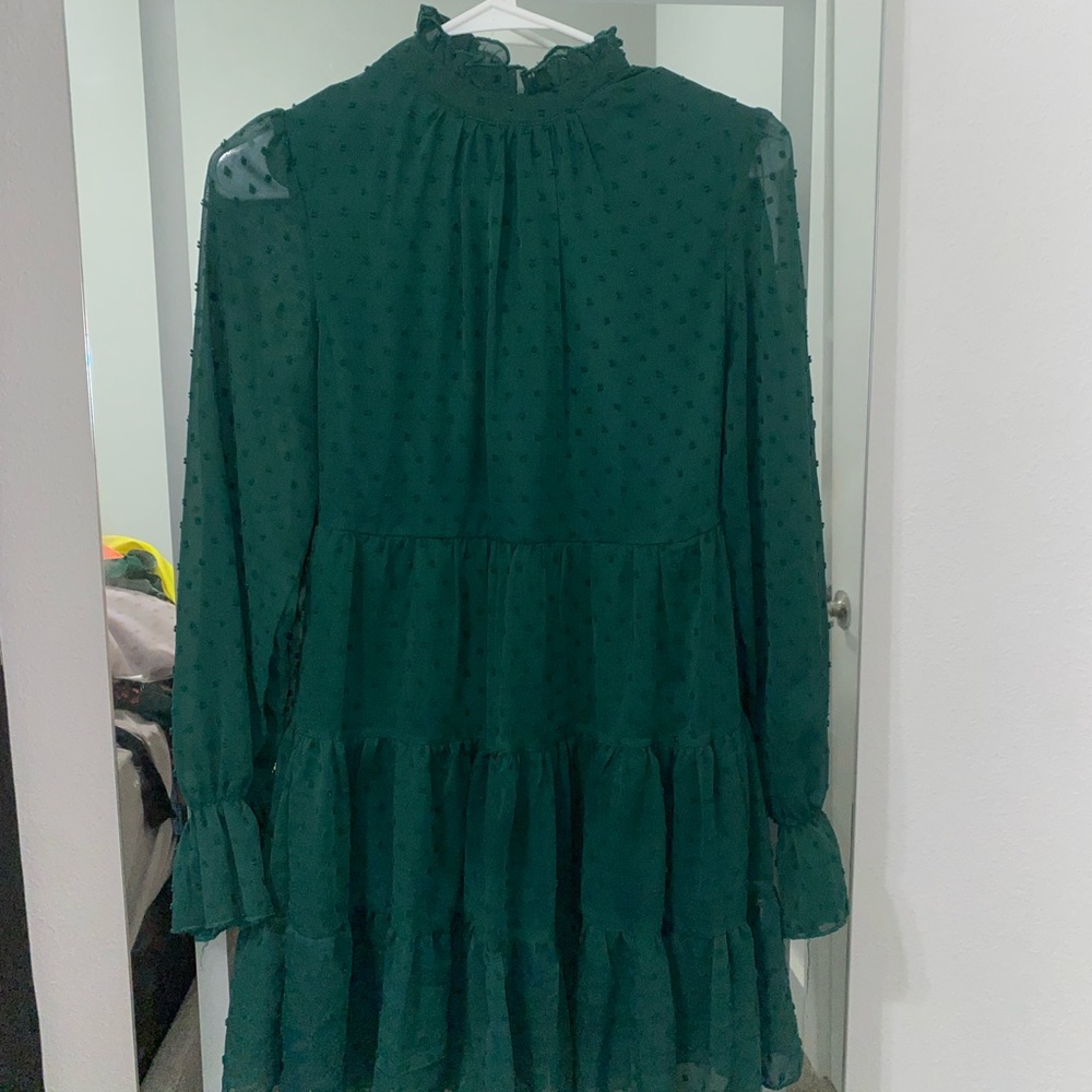 Elegant Dark Green Long Sleeve Dress
